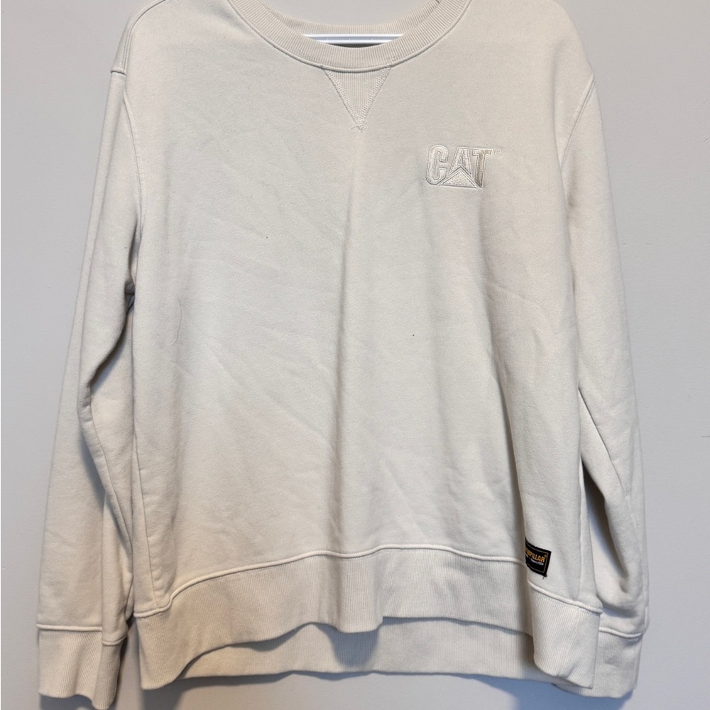 Caterpillar Women's Off-White Crew Neck Sweater